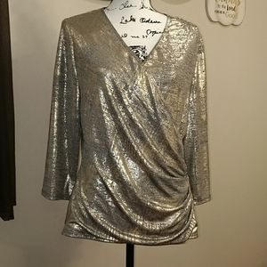 Dressbarn Champagne Gold Blouse